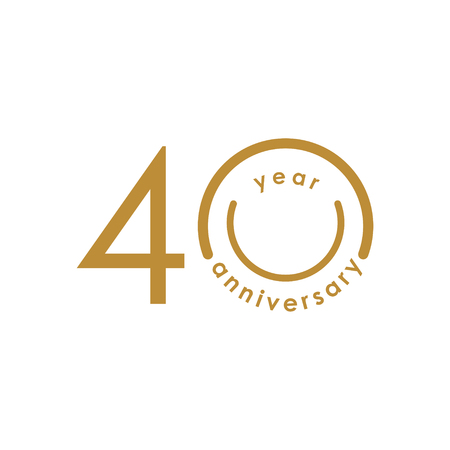 40 Year Anniversary Vector Template Design Illustrationのイラスト素材