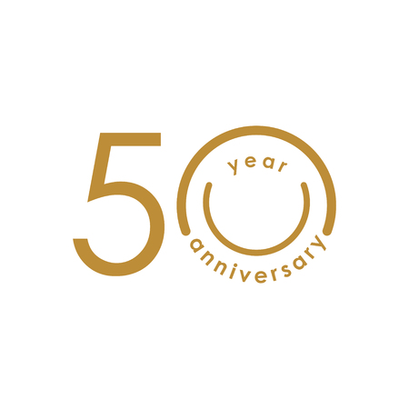 50 Year Anniversary Vector Template Design Illustrationのイラスト素材