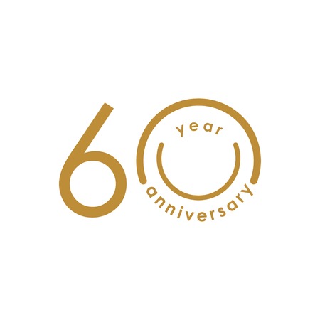 60 Year Anniversary Vector Template Design Illustrationのイラスト素材
