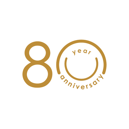80 Year Anniversary Vector Template Design Illustrationのイラスト素材