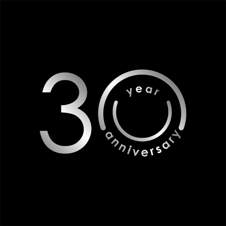 30 Year Anniversary Vector Template Design Illustrationのイラスト素材