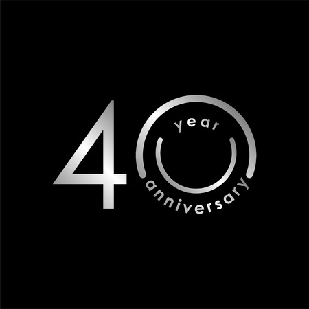 40 Year Anniversary Vector Template Design Illustrationのイラスト素材