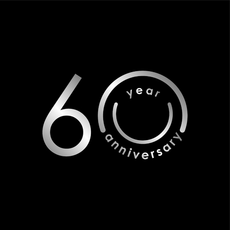 60 Year Anniversary Vector Template Design Illustrationのイラスト素材