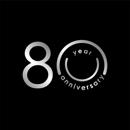 80 Year Anniversary Vector Template Design Illustrationのイラスト素材