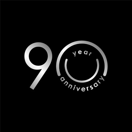 90 Year Anniversary Vector Template Design Illustrationのイラスト素材