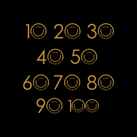 Year Anniversary Set Vector Template Design Illustrationのイラスト素材