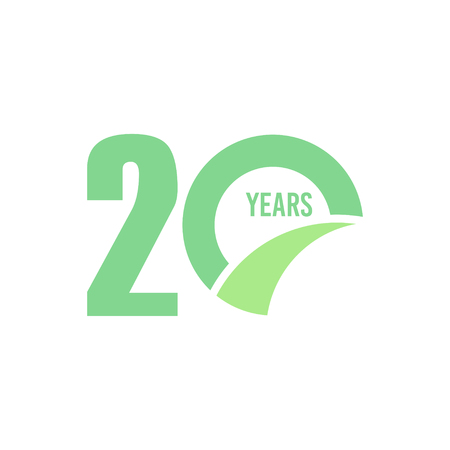 20 Year Anniversary Vector Template Design Illustrationのイラスト素材