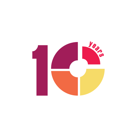 10 Year Anniversary Vector Template Design Illustrationのイラスト素材