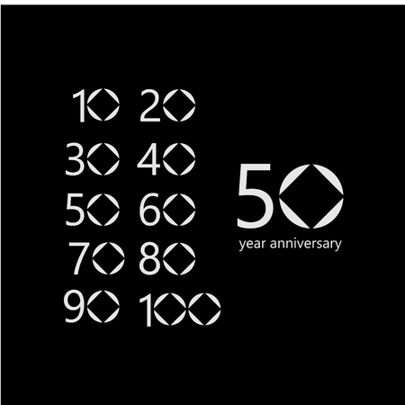 50 Year Anniversary Set Vector Template Design Illustrationのイラスト素材