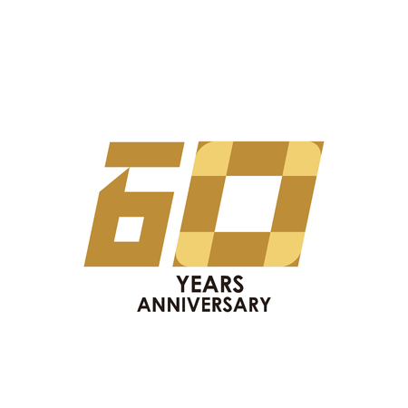 60 Year Anniversary Vector Template Design Illustrationのイラスト素材
