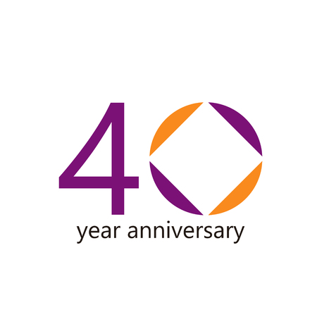 40 Year Anniversary Vector Template Design Illustrationのイラスト素材