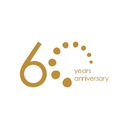 60 Year Anniversary Vector Template Design Illustrationのイラスト素材
