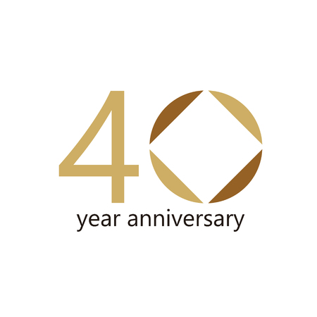40 Year Anniversary Vector Template Design Illustrationのイラスト素材