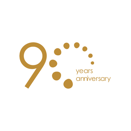 90 Year Anniversary Vector Template Design Illustrationのイラスト素材