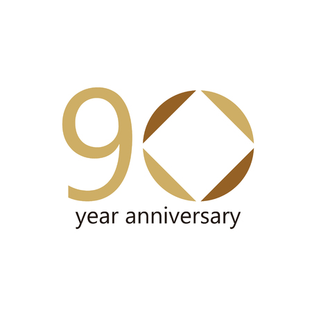 90 Year Anniversary Vector Template Design Illustrationのイラスト素材