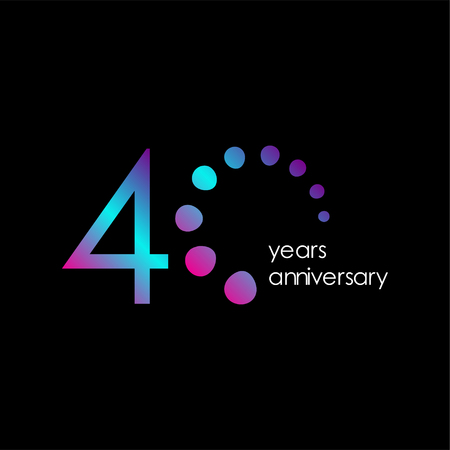 40 Year Anniversary Vector Template Design Illustrationのイラスト素材