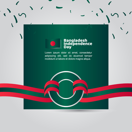 Bangladesh Independence Day Flag Vector Template Design Illustrationのイラスト素材