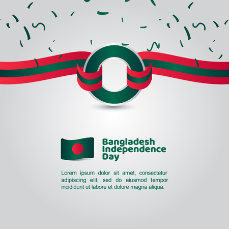Bangladesh Independence Day Flag Vector Template Design Illustrationのイラスト素材