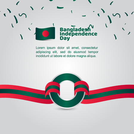 Bangladesh Independence Day Flag Vector Template Design Illustrationのイラスト素材