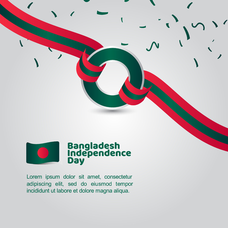 Bangladesh Independence Day Flag Vector Template Design Illustrationのイラスト素材
