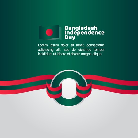 Bangladesh Independence Day Flag Vector Template Design Illustrationのイラスト素材