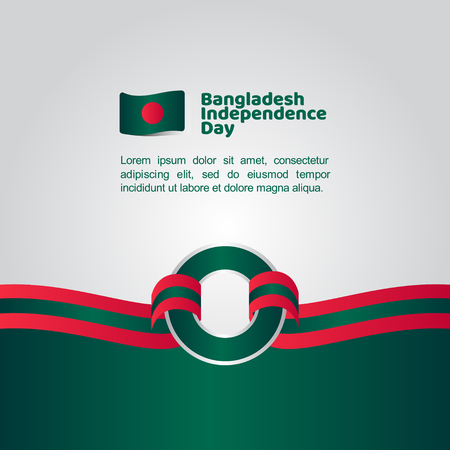 Bangladesh Independence Day Flag Vector Template Design Illustrationのイラスト素材