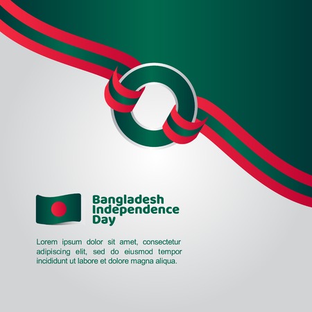 Bangladesh Independence Day Flag Vector Template Design Illustrationのイラスト素材