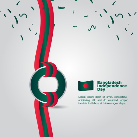 Bangladesh Independence Day Flag Vector Template Design Illustrationのイラスト素材