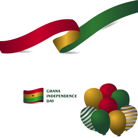Ghana Independence Day Vector Template Design Illustrationのイラスト素材
