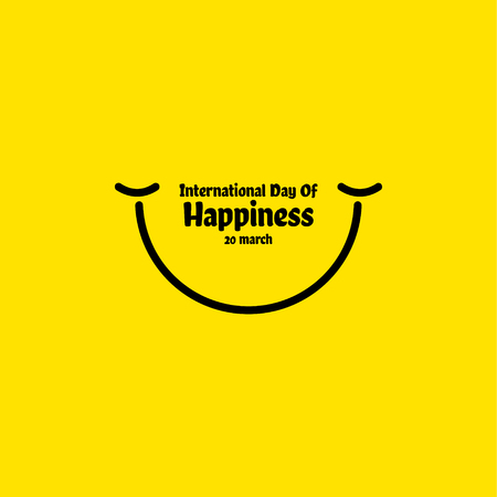International Day of Happiness Vector Template Design Illustrationのイラスト素材