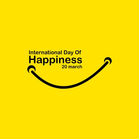 International Day of Happiness Vector Template Design Illustrationのイラスト素材