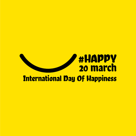 International Day of Happiness Vector Template Design Illustrationのイラスト素材