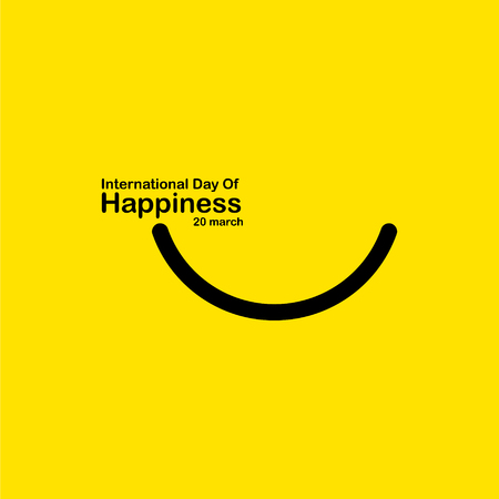 International Day of Happiness Vector Template Design Illustrationのイラスト素材