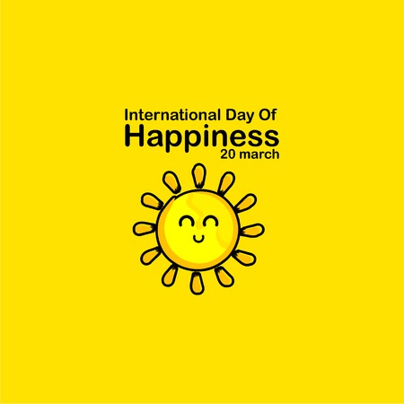 International Day of Happiness Vector Template Design Illustrationのイラスト素材