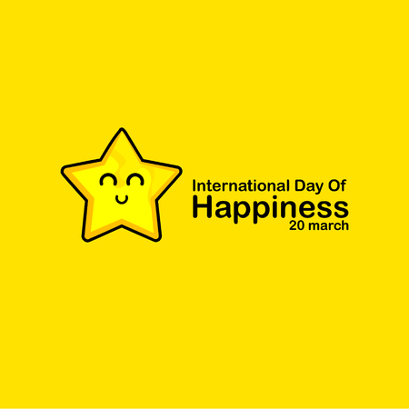 International Day of Happiness Vector Template Design Illustrationのイラスト素材
