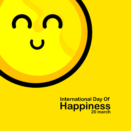 International Day of Happiness Vector Template Design Illustrationのイラスト素材