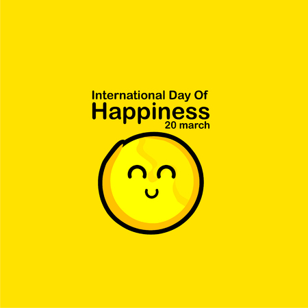 International Day of Happiness Vector Template Design Illustrationのイラスト素材