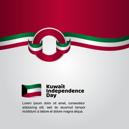Kuwait Independence Day Flag Vector Template Design Illustrationのイラスト素材