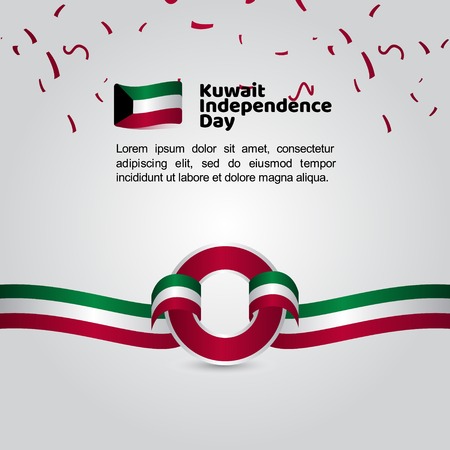 Kuwait Independence Day Flag Vector Template Design Illustrationのイラスト素材