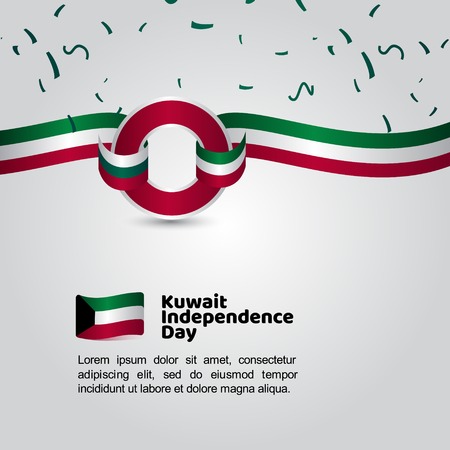 Kuwait Independence Day Flag Vector Template Design Illustrationのイラスト素材
