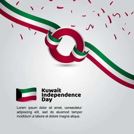 Kuwait Independence Day Flag Vector Template Design Illustrationのイラスト素材