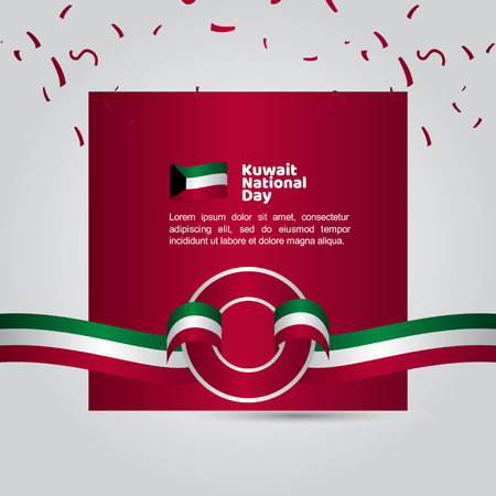Kuwait National Day Flag Vector Template Design Illustrationのイラスト素材