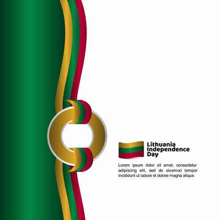 Lithuania Independence Day Flag Vector Template Design Illustrationのイラスト素材