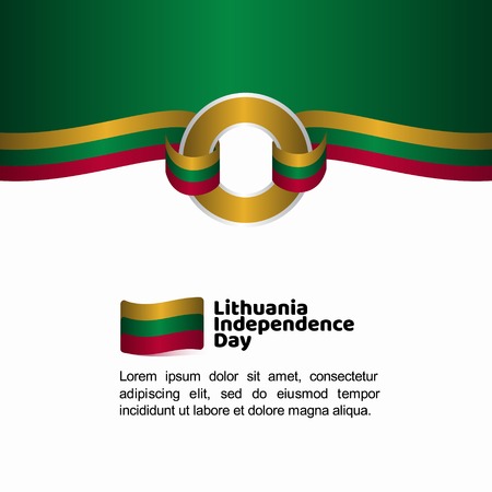 Lithuania Independence Day Flag Vector Template Design Illustrationのイラスト素材