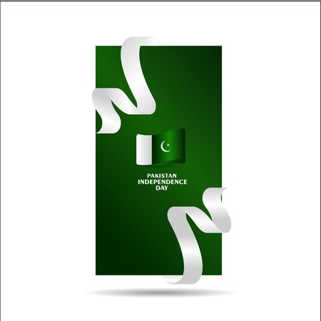 Pakistan independence Day Vector Template Design Illustrationのイラスト素材