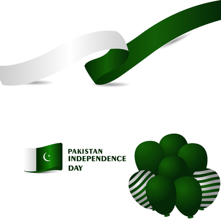 Pakistan independence Day Vector Template Design Illustrationのイラスト素材