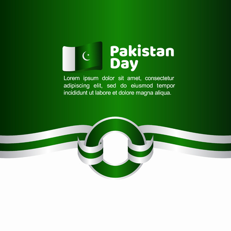 Pakistan Day Flag Vector Template Design Illustrationのイラスト素材