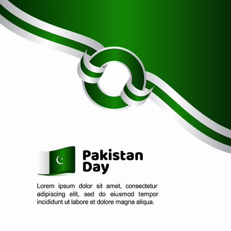 Pakistan Day Flag Vector Template Design Illustrationのイラスト素材