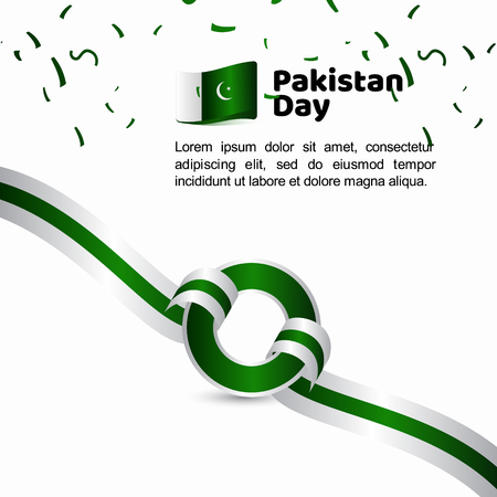 Pakistan Day Flag Vector Template Design Illustrationのイラスト素材