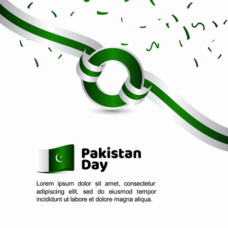 Pakistan Day Flag Vector Template Design Illustrationのイラスト素材